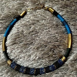 Black, Blue and Bronze Fashion Necklace